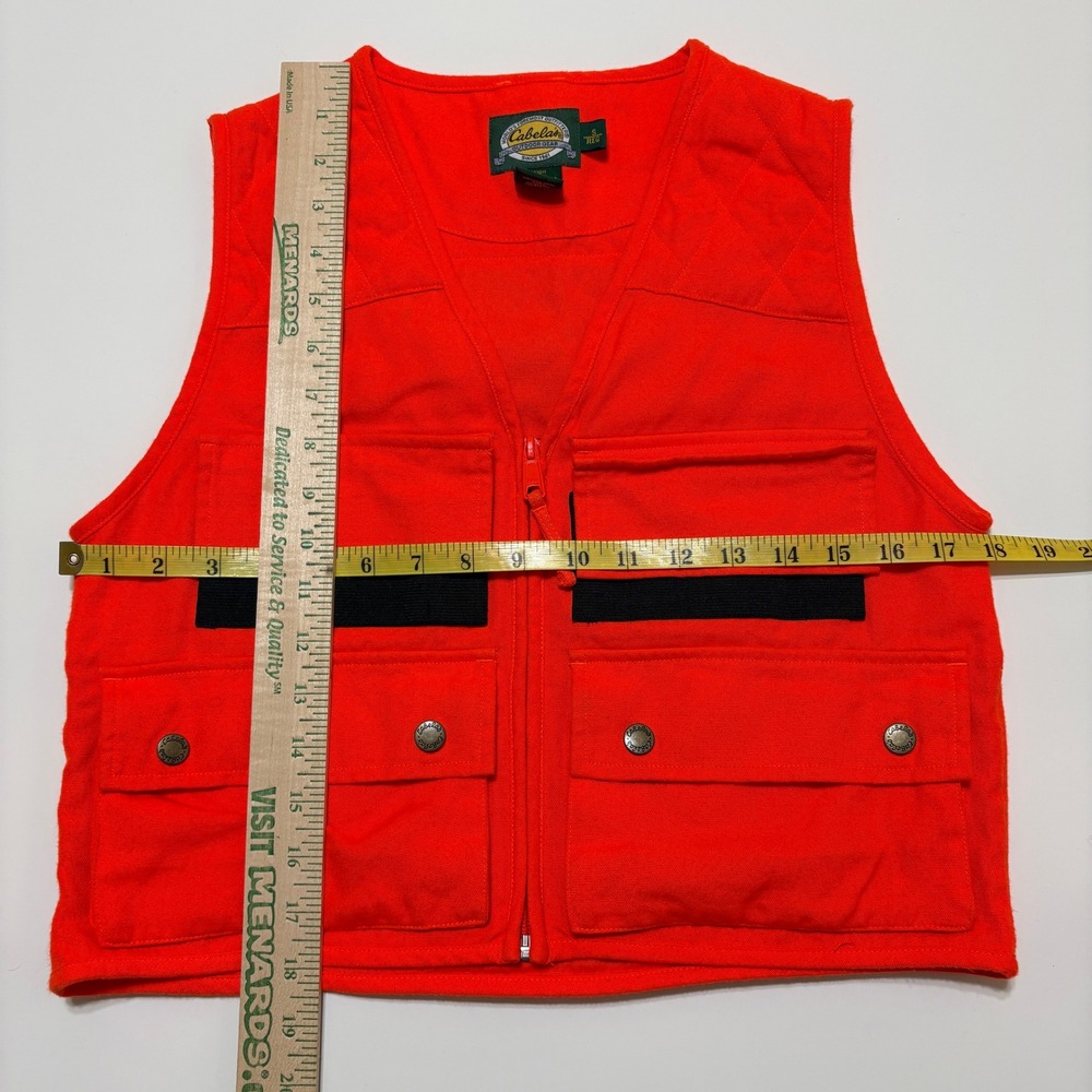 Cabelas Womens Outdoor Hunting Gorpcore Gear Vest Size Small Orange Cargo Pocket - Picture 9 of 10